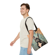 Frenchie Chic Canvas Tote Bag, Eco-Friendly Dog Lover Gift