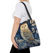 Winter Woodland Owl Tote Bag - Elegant Eco-Friendly Canvas for Nature Enthusiasts