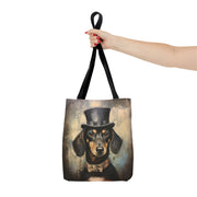 Dapper Dachshund Canvas Tote Bag - Chic and Eco-Friendly Design