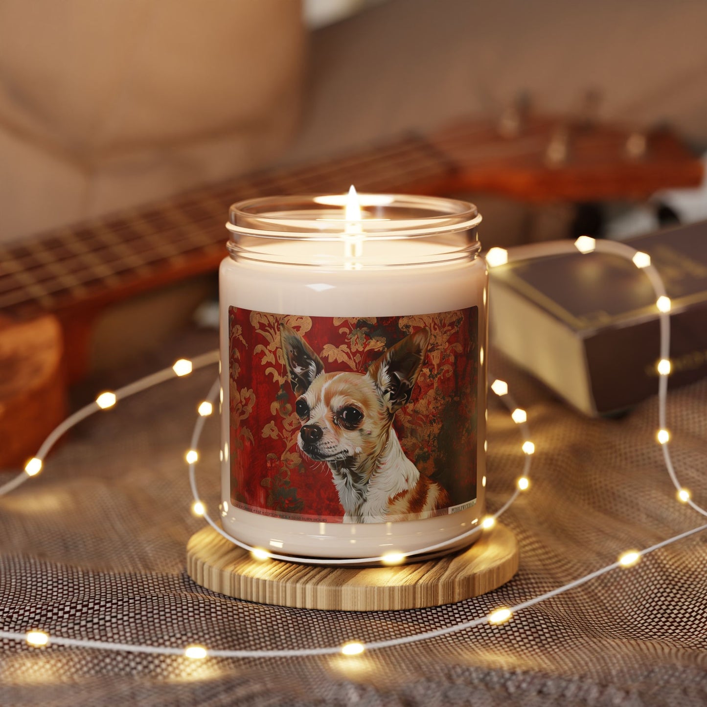 Charming Chihuahua Candle – Vintage Art Soy Gift for Dog Lovers