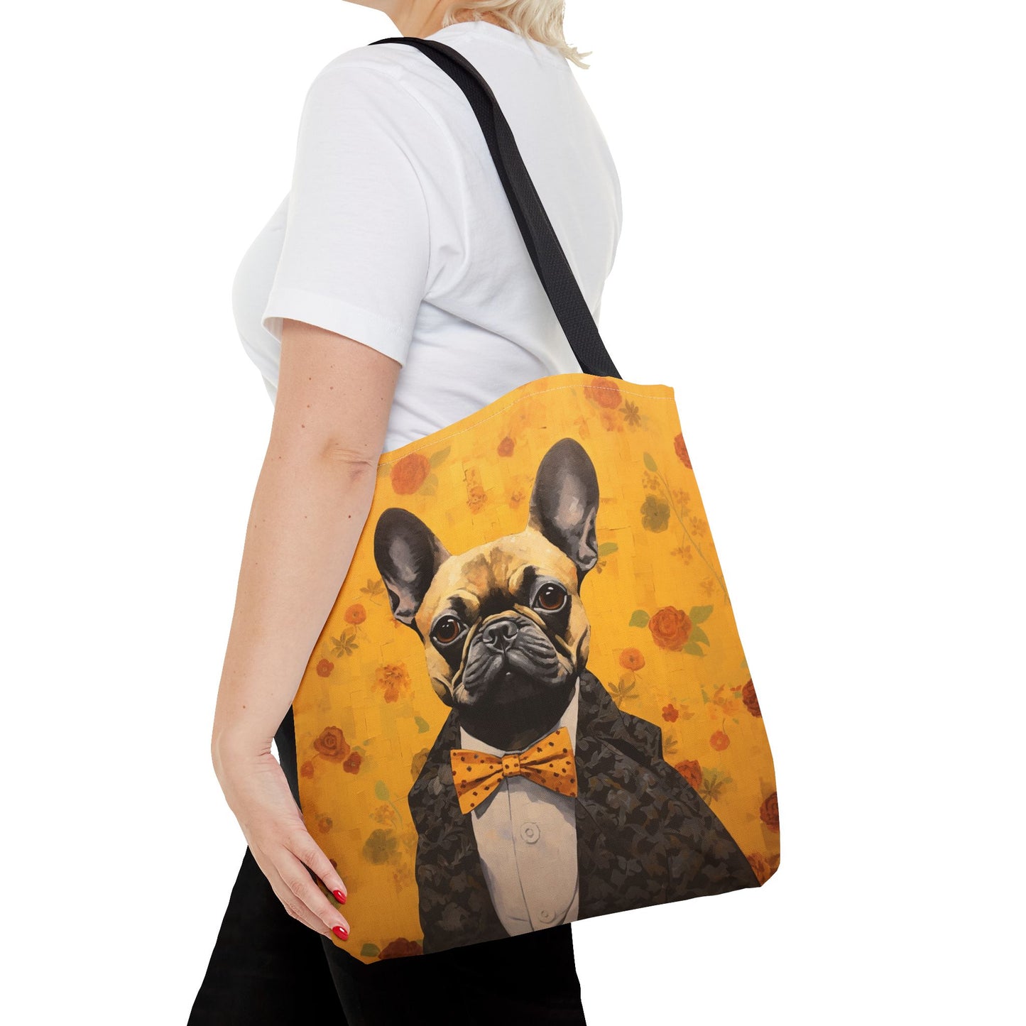 Frenchie Chic Tote Bag - Stylish Floral Design for Dog Lovers