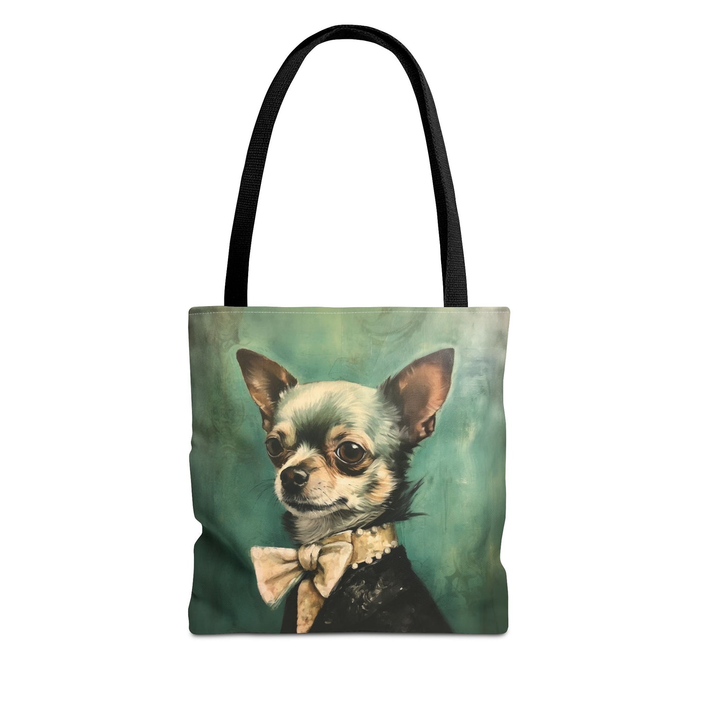 Chic Chihuahua Portrait Tote Bag, Elegant Eco-Friendly Canvas Design