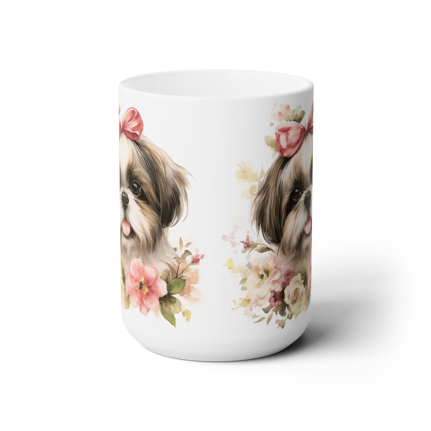 Shih Tzu Adorable Floral Mug – Perfect Dog Lover Gift!