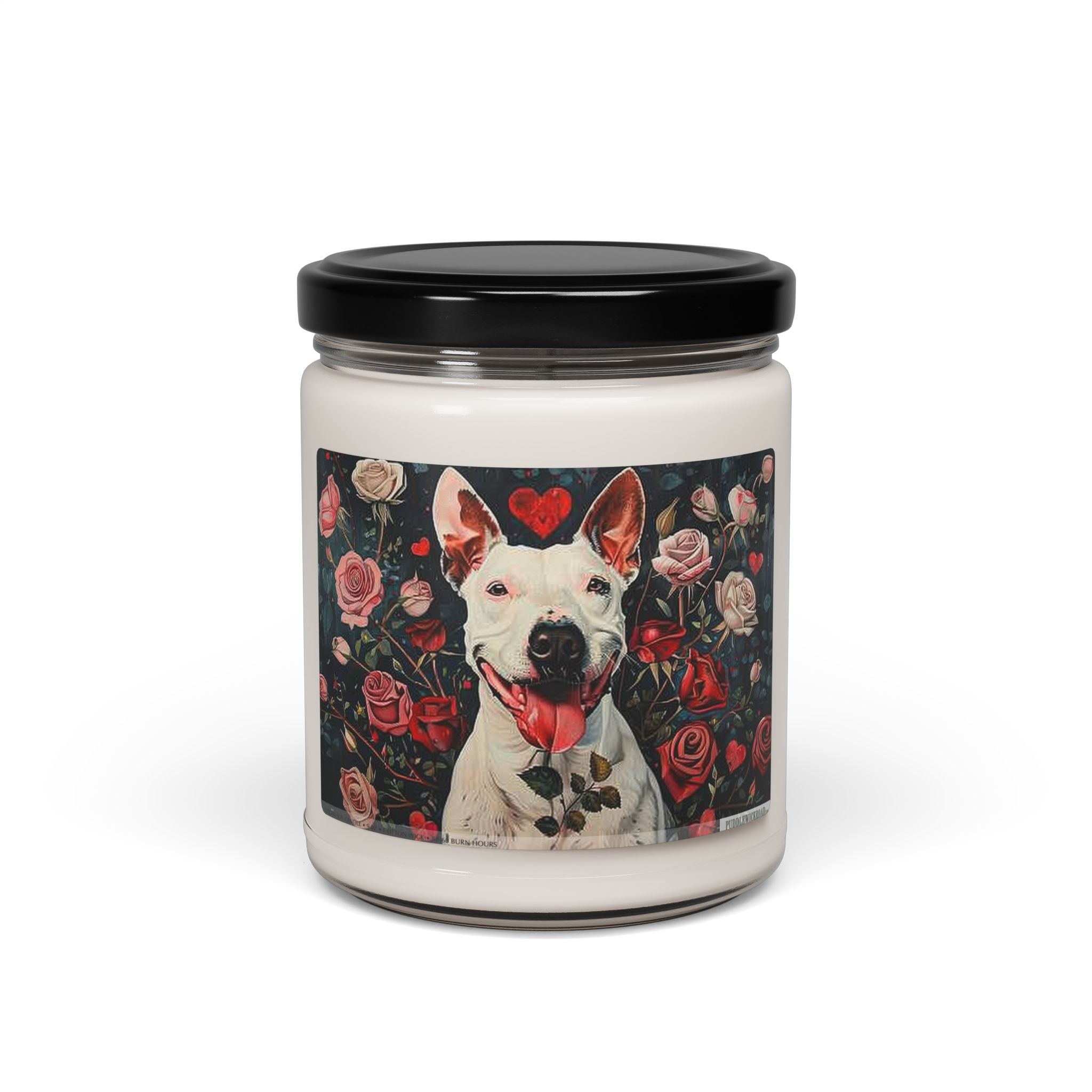 Bull Terrier Love Candle – Artistic Floral Dog Lover Gift