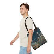 Nocturnal Bloom Crescent Moon Canvas Tote Bag, Floral Eco-Friendly Gift