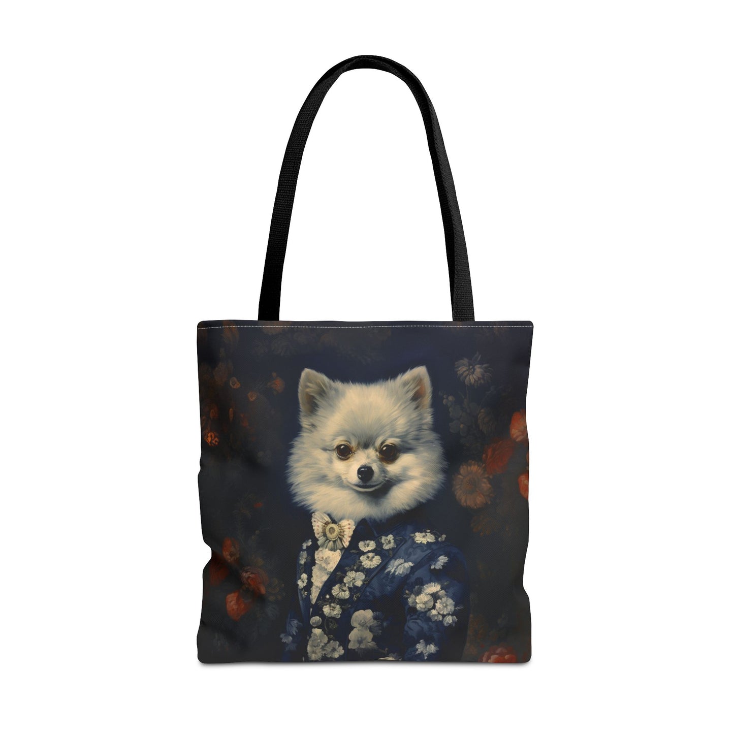 Pomeranian Floral Elegance Tote Bag, Chic Gift for Dog Lovers