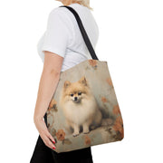 Pomeranian Floral Canvas Tote Bag – Vintage Dog Lover Gift