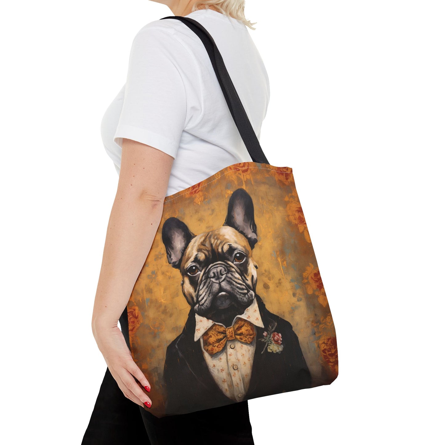 French Bulldog Gentleman Tote Bag, Stylish Canvas for Dog Lovers