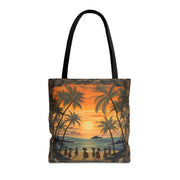 Hawaiian Sunset Tropical Beach Tote Bag, Vibrant Eco-Friendly Design