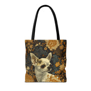 Chihuahua Floral Elegance Tote Bag, Eco-Friendly Gift for Dog Lovers