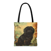 Elegant Pekingese Tote Bag with Vintage-Inspired Art Style