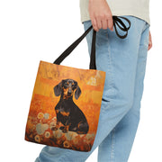 Dachshund Autumn Floral Tote Bag, Eco-Friendly Market Accessory