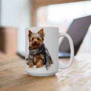 Cozy Yorkie Mug with Scarf - Yorkshire Terrier Lover Gift