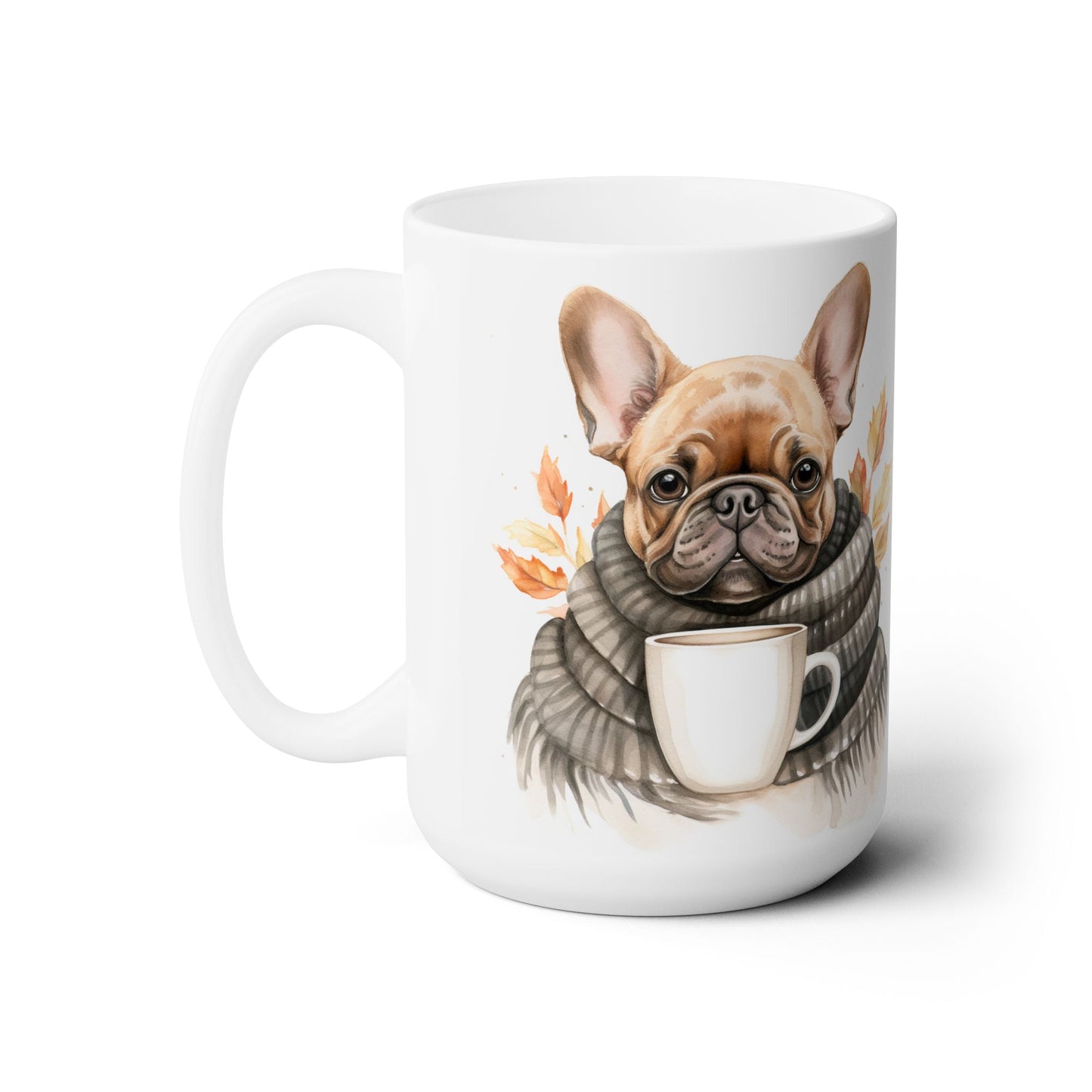 Frenchie Fall Cozy Mug - French Bulldog Autumn Coffee Cup