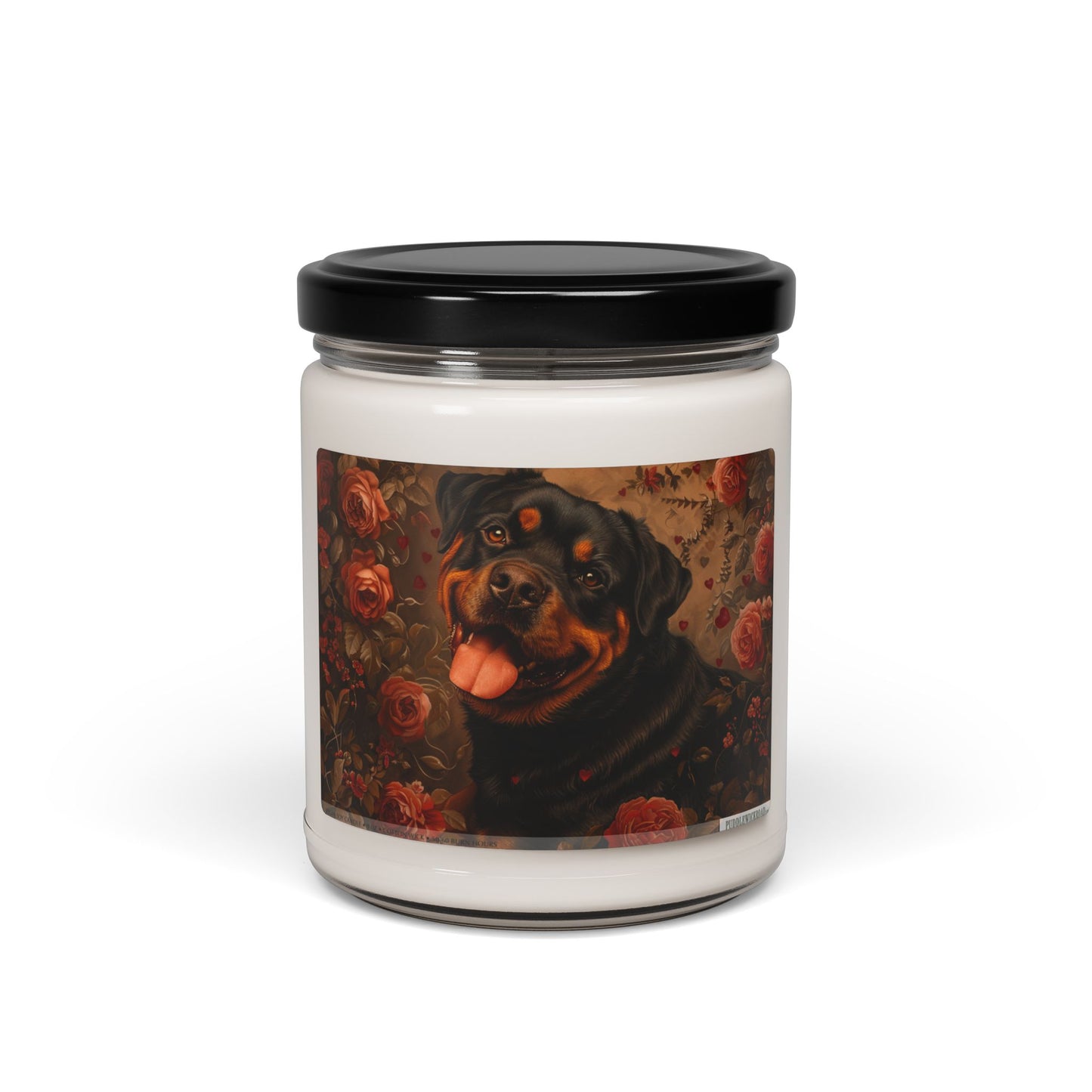 Rottweiler Blossom Vintage Soy Candle Gift