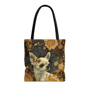 Chihuahua Floral Elegance Tote Bag, Eco-Friendly Gift for Dog Lovers