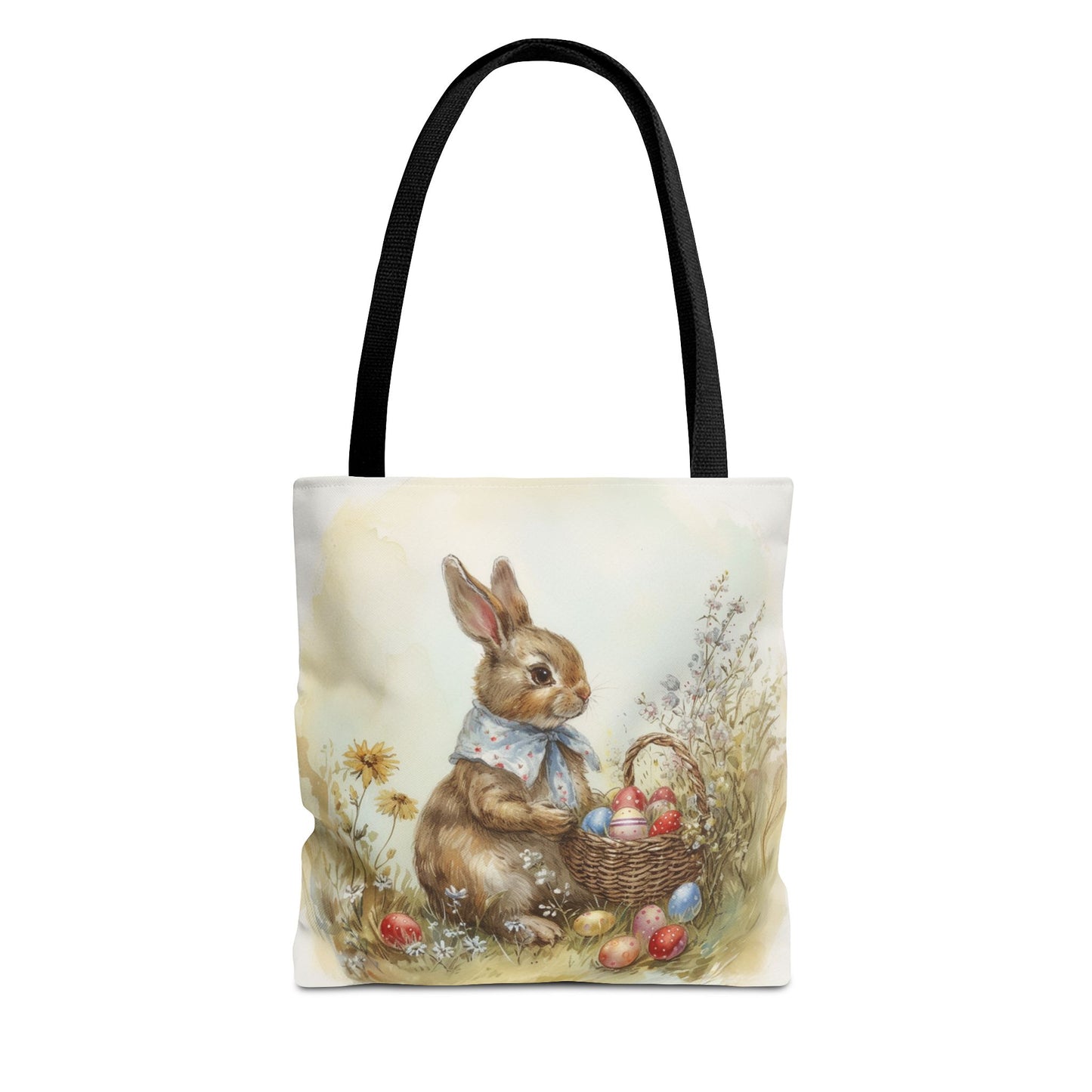 Easter Bunny Tapestry Tote, Spring Canvas Bag for Shopping & Gifts