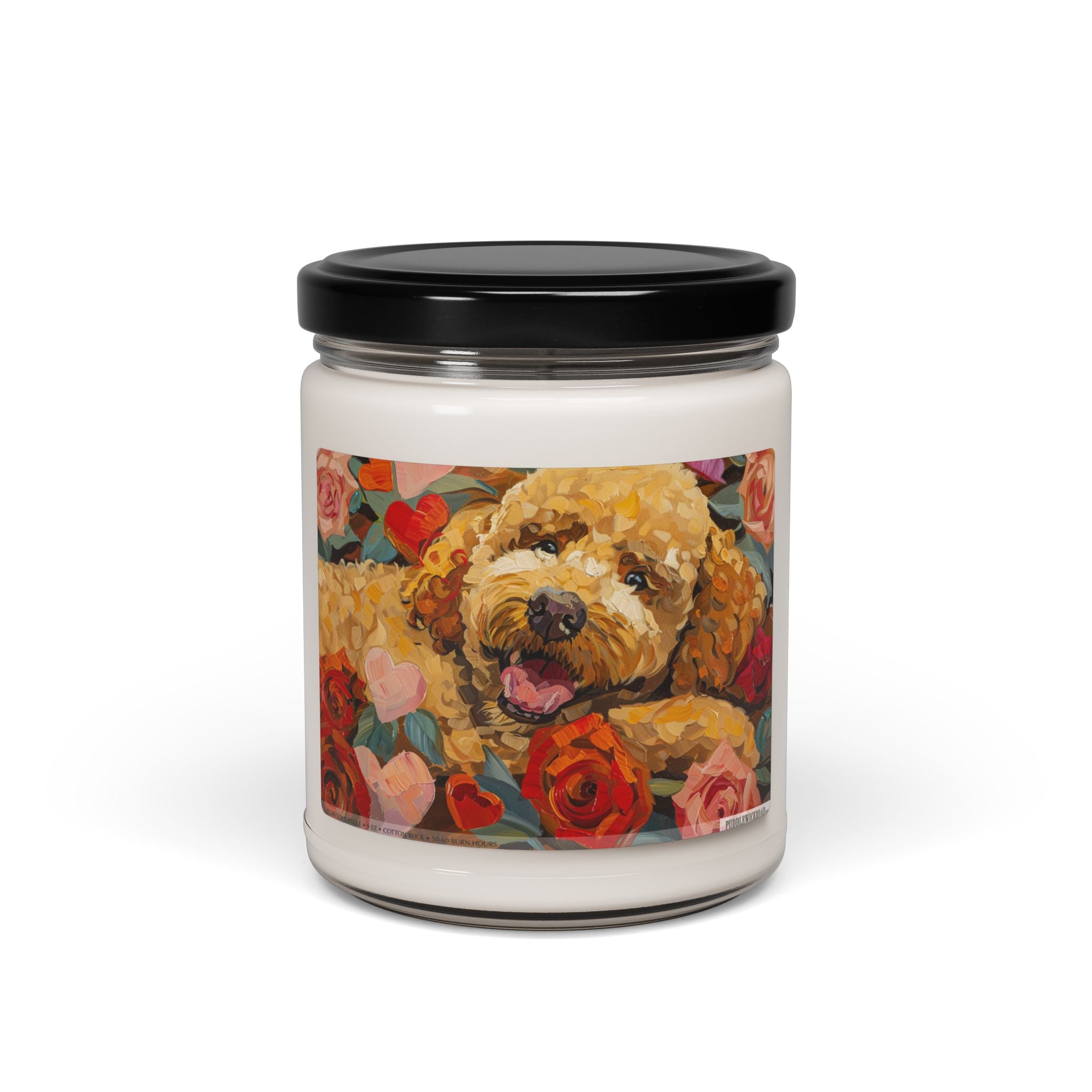 Golden Doodle Love Candle – Floral Art Dog Lover Gift