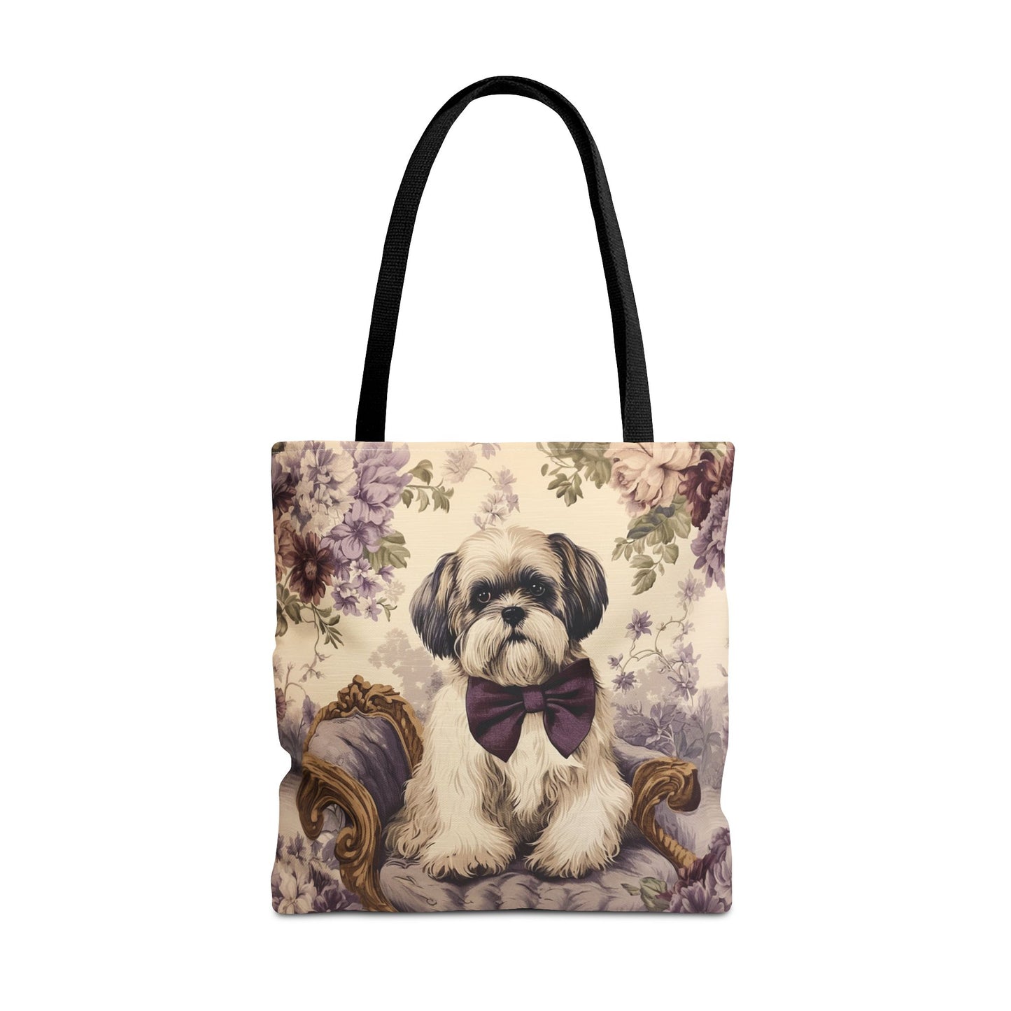 Regal Shih Tzu Floral Tote Bag - Stylish Eco-Friendly Gift for Pet Lovers