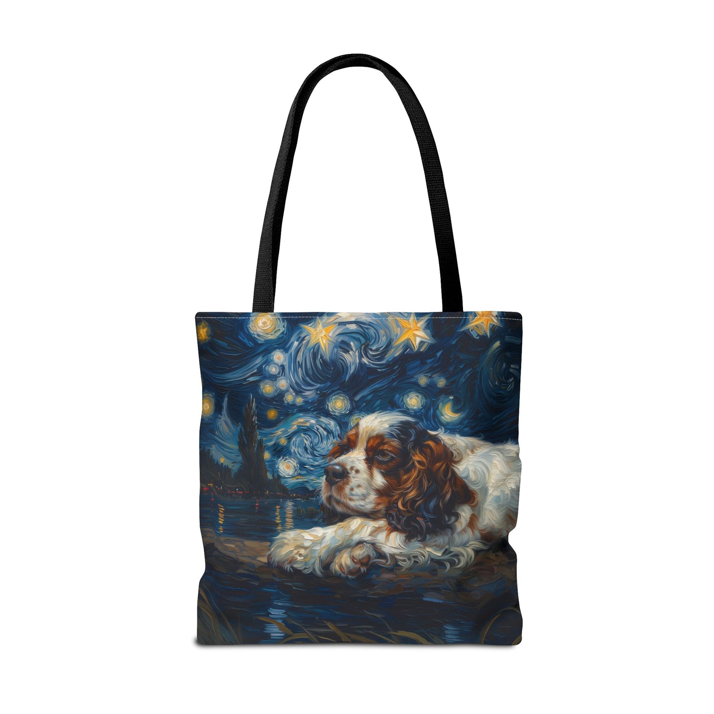 Cavalier King Charles Starry Night Artistic Tote Bag, Dog Lover Gift