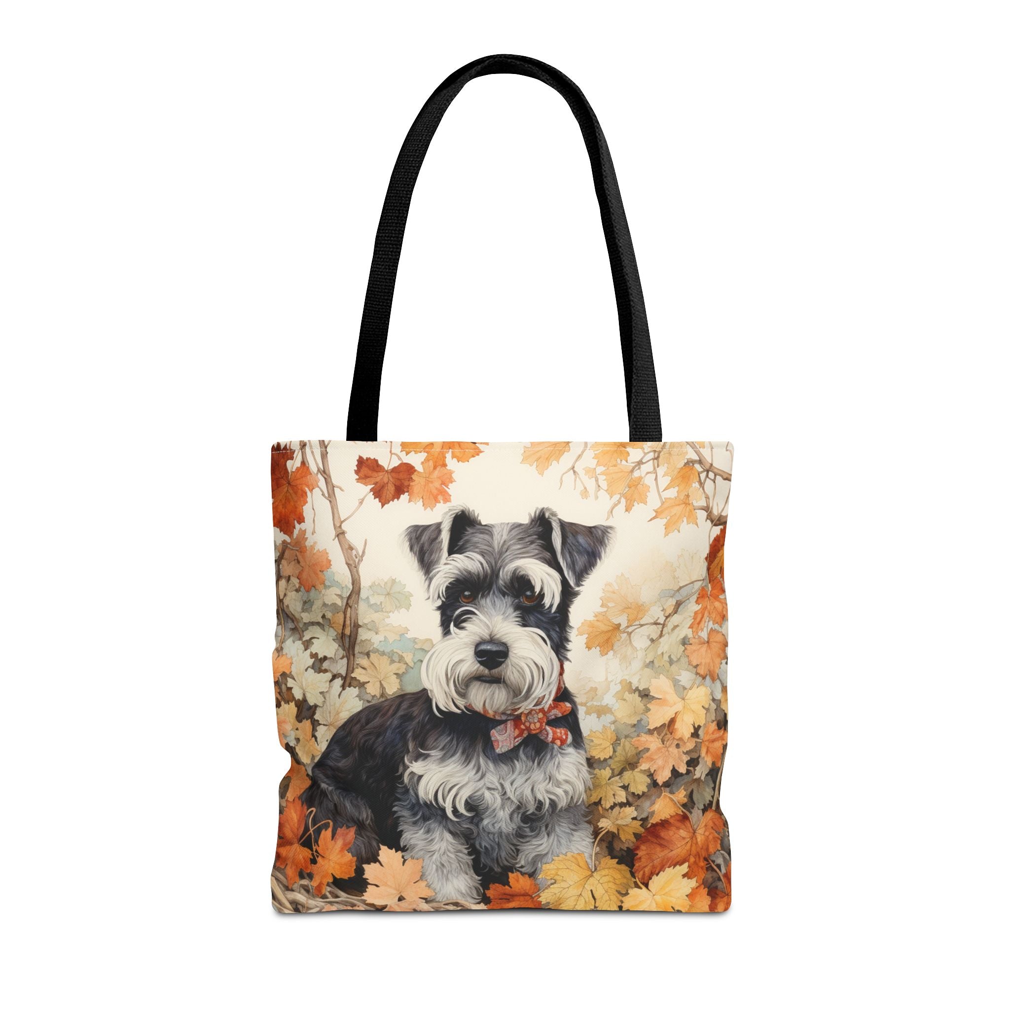 Autumn Schnauzer Canvas Tote Bag, Eco-Friendly Fall Dog Lover Gift