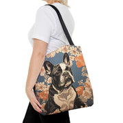 Frenchie Floral Canvas Tote Bag - Chic Gift for Dog Lovers