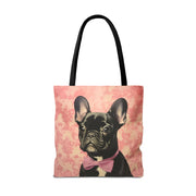 Chic French Bulldog Tote Bag – Pink Bowtie Art Design for Dog Lovers