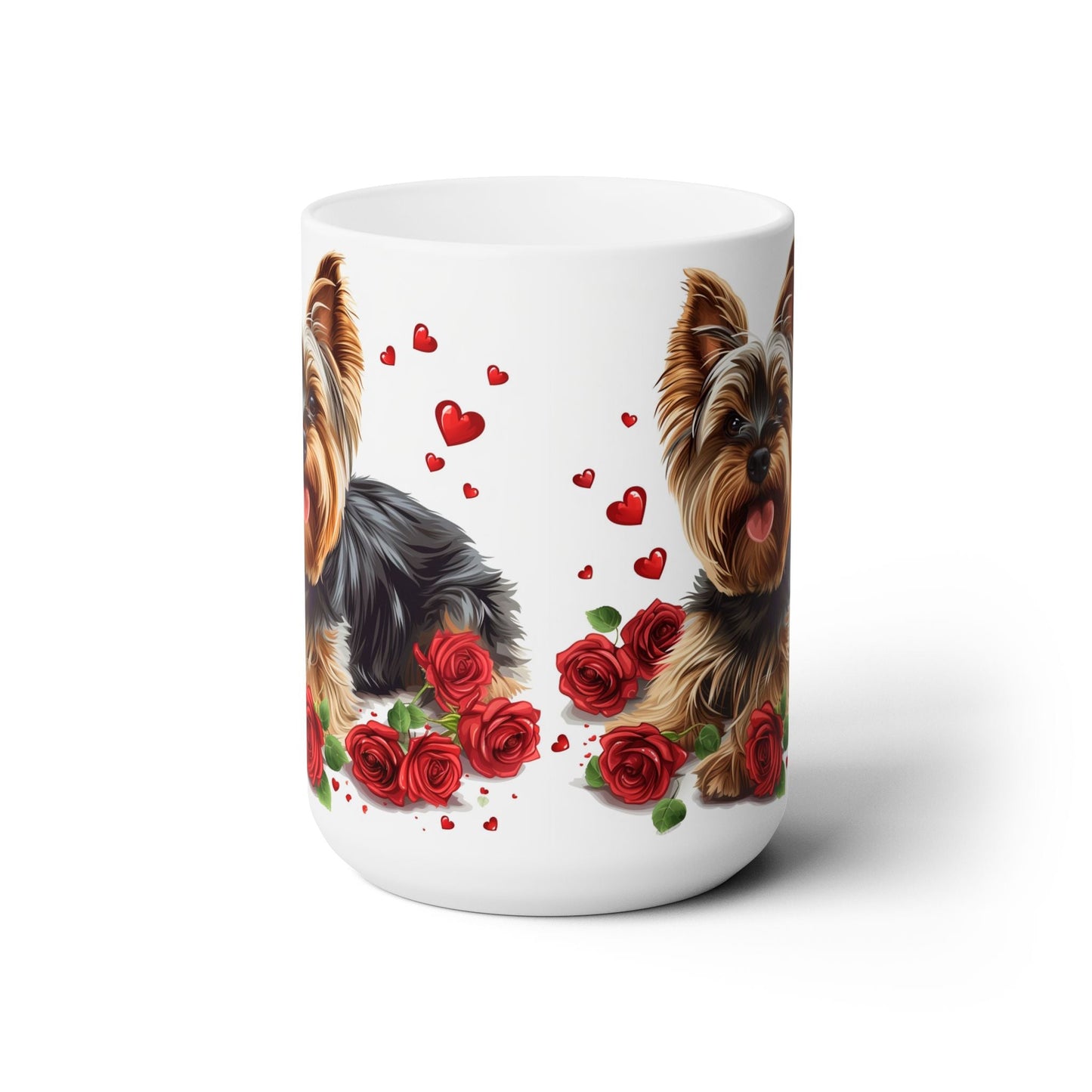 Yorkshire Terrier Lover’s Valentine Mug – Yorkie Gift with Roses