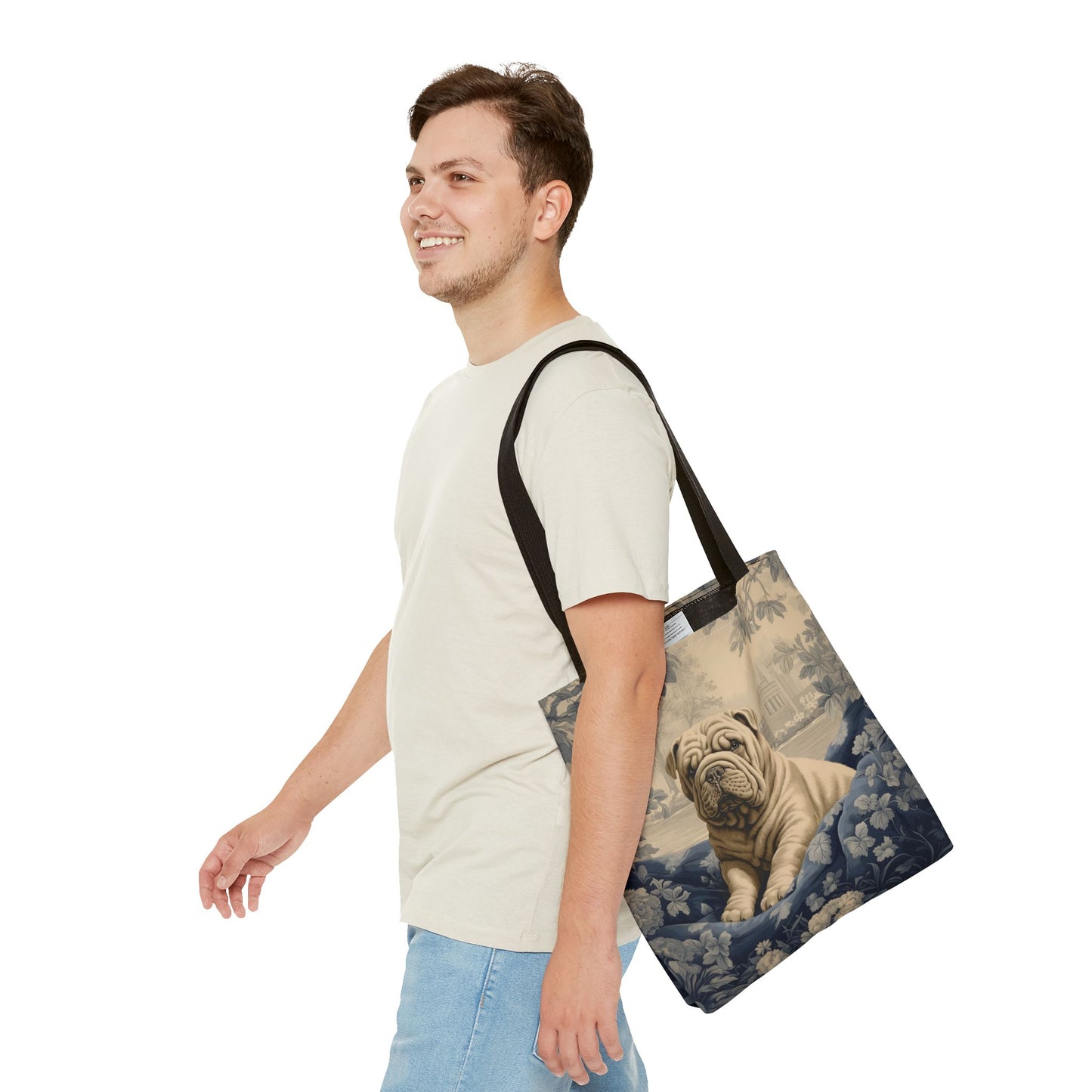 Vintage Shar Pei Canvas Tote Bag - Artistic Dog Lover Gift