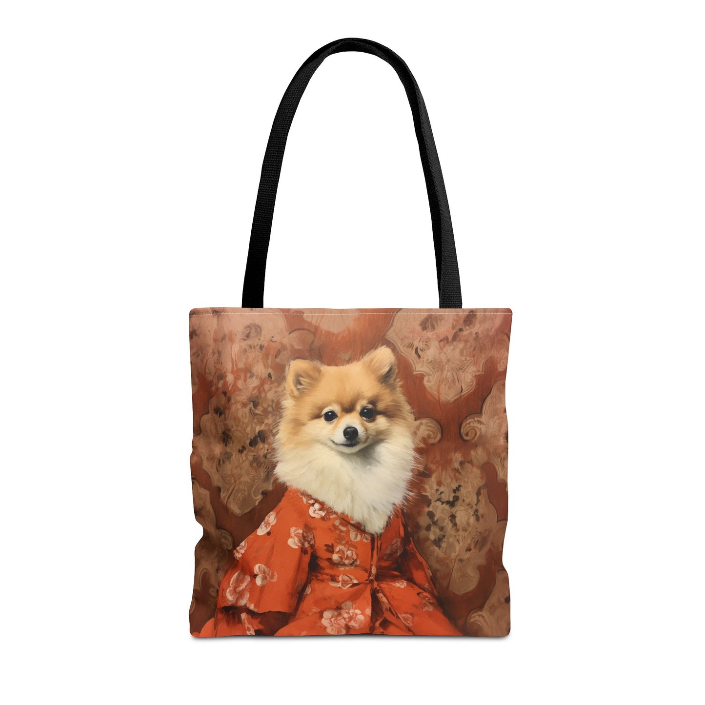 Royal Pomeranian Floral Tote Bag - Elegant Shopping & Gift Idea