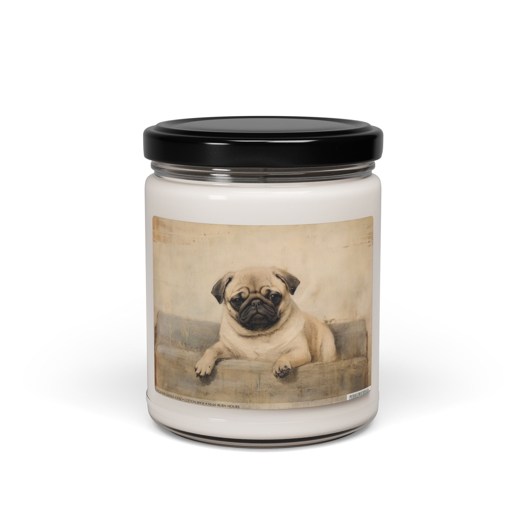 Pug Portrait Soy Candle - Cozy Gift for Dog Lovers