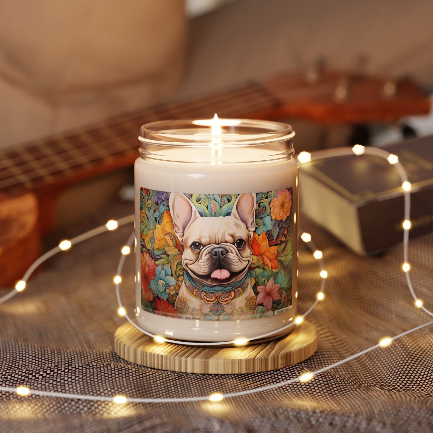 Floral Frenchie Soy Candle – Adorable Dog Lover Gift