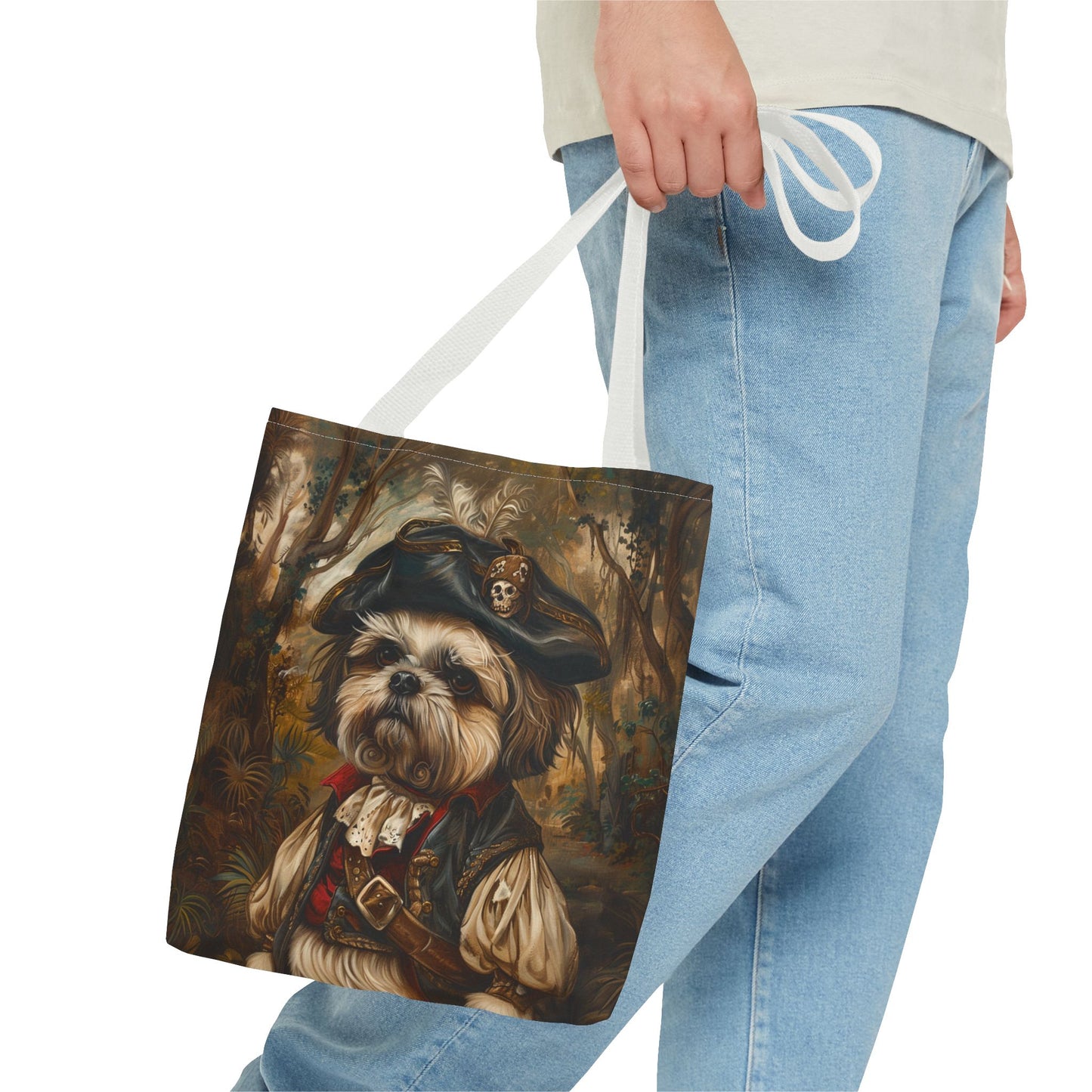 Shih Tzu Pirate Tote Bag, Eco-Friendly Canvas for Dog Lovers