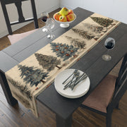 Frosted Woodland Christmas Tree Table Runner | Winter Holiday Décor (72" or 90")