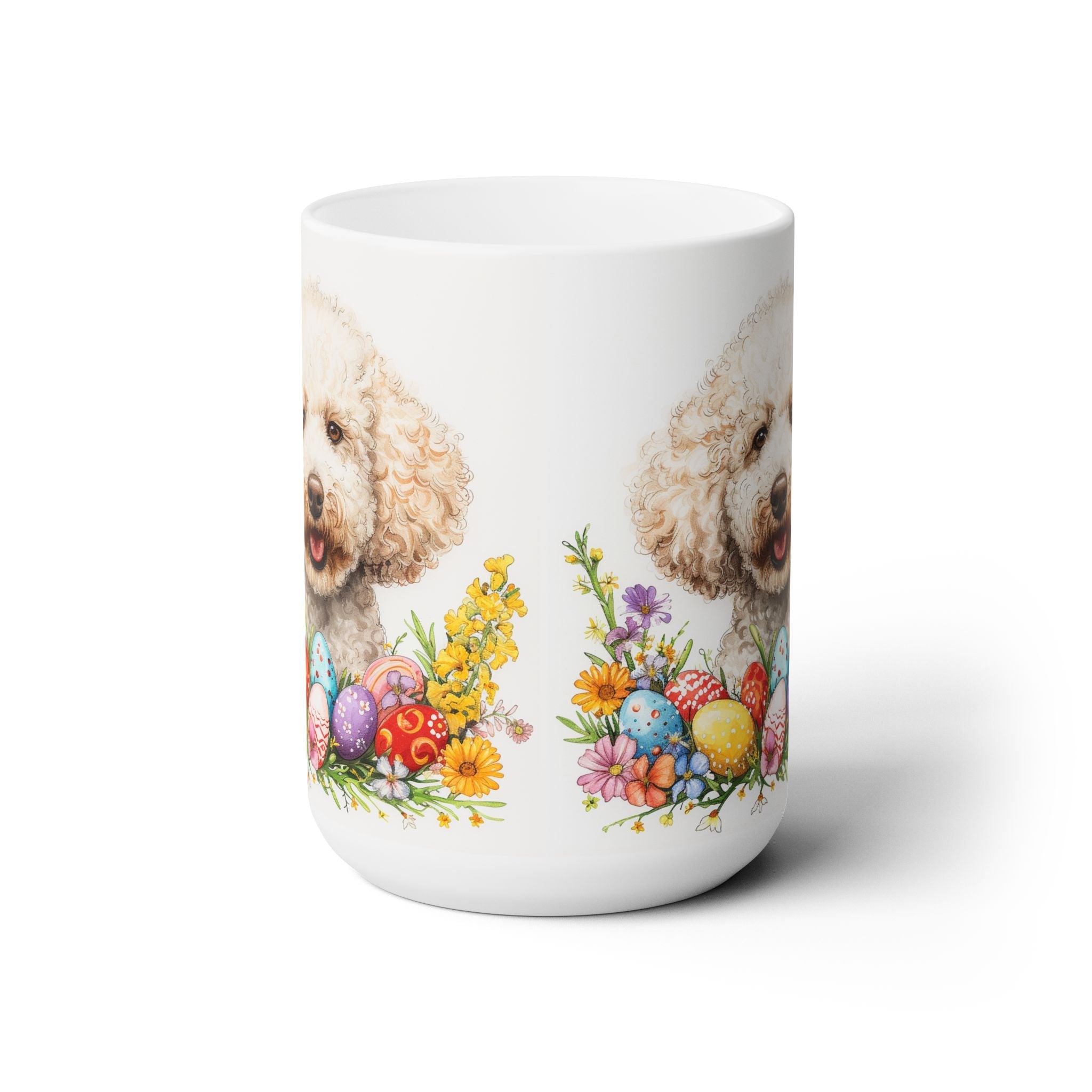 Poodle Easter Delight Mug - Adorable Dog & Floral Design