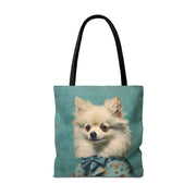 Elegant Pomeranian Canvas Tote Bag, Charming Gift for Dog Lovers