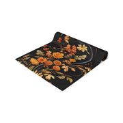 Thanksgiving Harvest Table Runner | Black, Orange, and Gold Design (72" or 90")