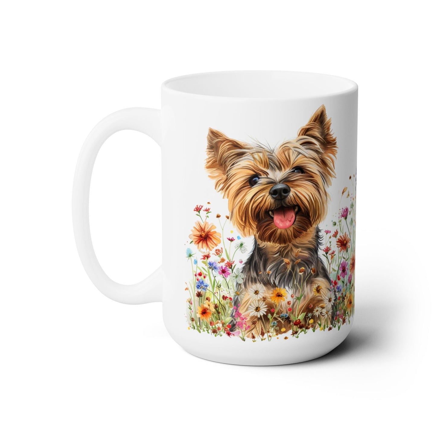 Yorkshire Terrier Floral Mug - Yorkie Lover Gift for Dog Moms