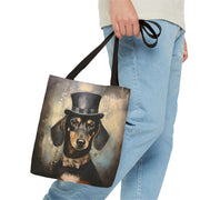 Dapper Dachshund Canvas Tote Bag - Chic and Eco-Friendly Design