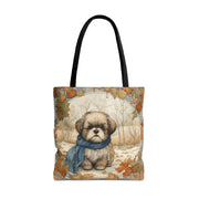 Shih Tzu Autumn Charm Canvas Tote Bag, Eco-Friendly and Stylish