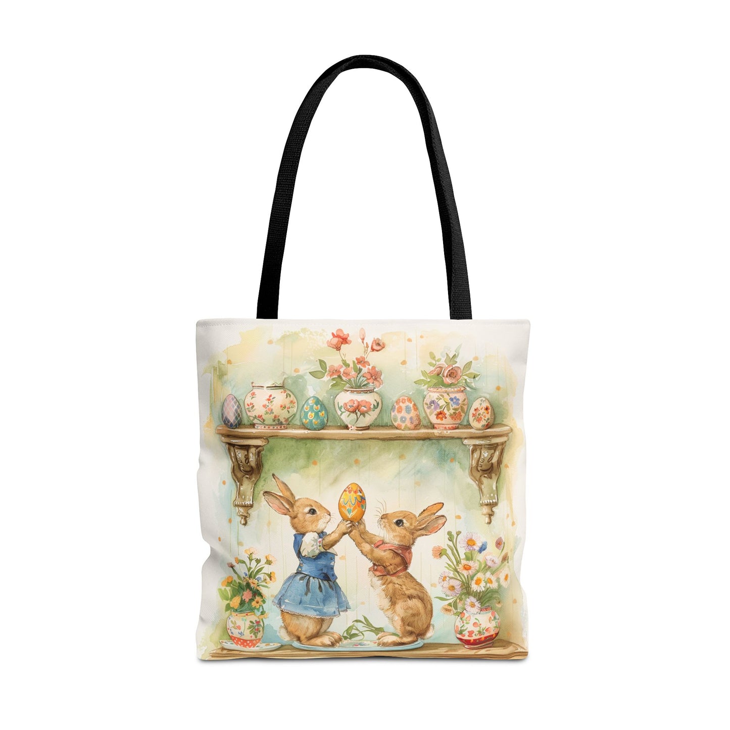 Whimsical Easter Bunny Tote Bag, Perfect for Spring and Market Days