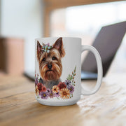 Yorkie Floral Mug – Yorkshire Terrier Coffee Cup for Dog Lovers