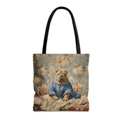 Shar Pei Royal Blossom Blue Tote Bag, Artistic Gift for Dog Lovers