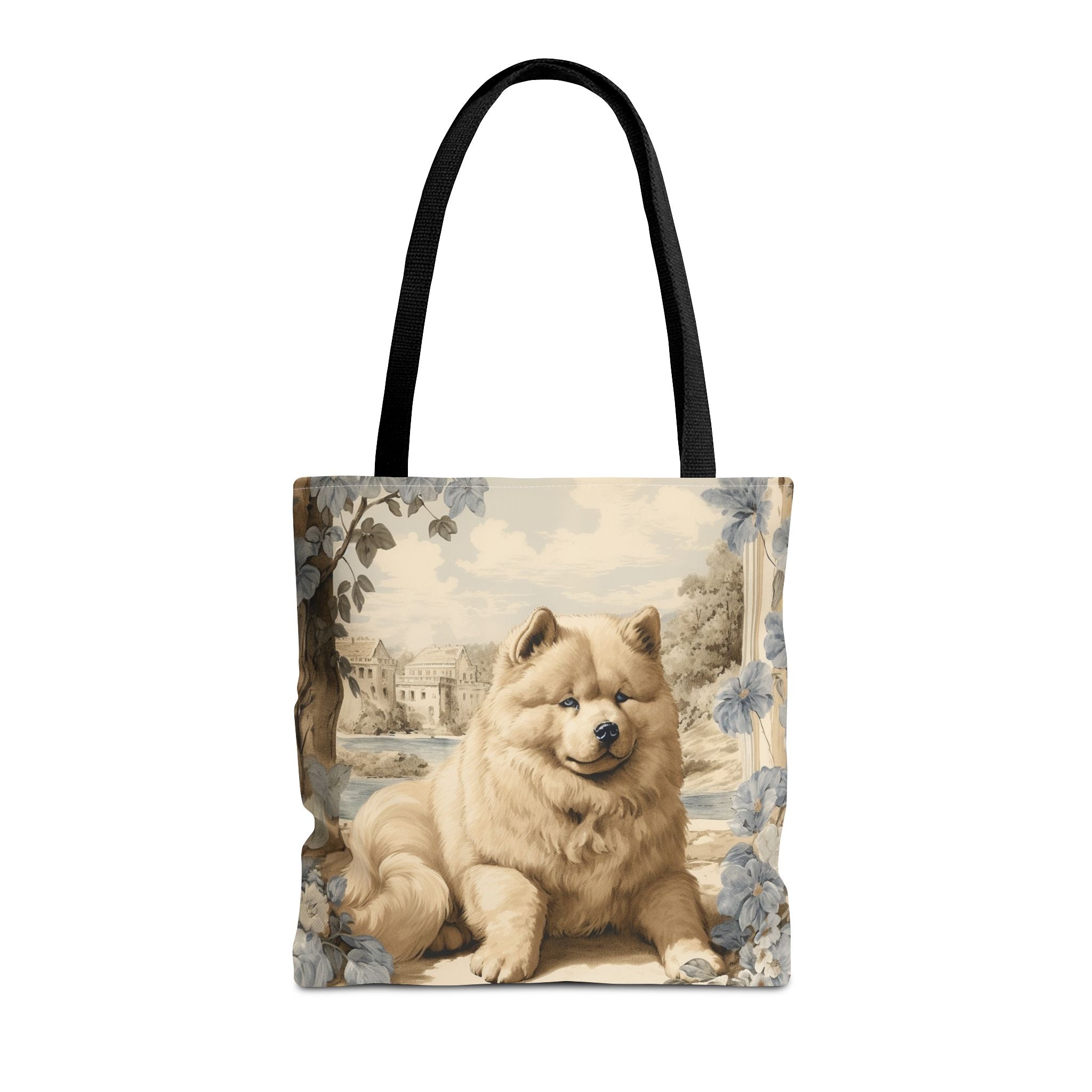 Charming Chow Chow Canvas Tote Bag – Vintage Pastoral Design