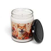 Shiba Inu Rose Garden Candle – Cozy Gift for Dog Lovers