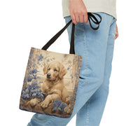 Golden Retriever Floral Tote Bag - Eco-Friendly Gift for Dog Lovers