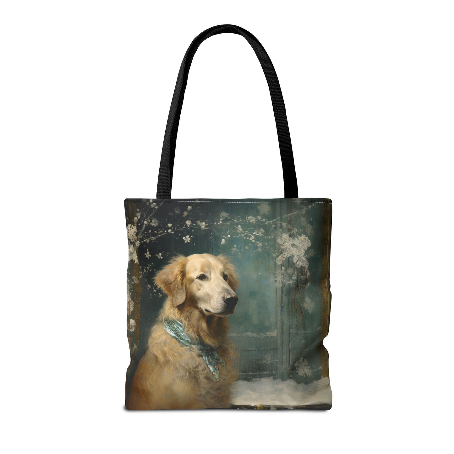 Golden Retriever Snowy Charm Tote Bag, Eco-Friendly & Reusable