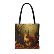 Autumn Squirrel Tote Bag with Woodland Design, Eco-Friendly Canvas