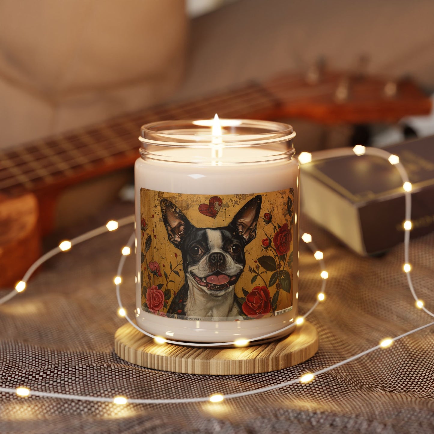 Boston Terrier Candle – Vintage Art Gift for Dog Lovers