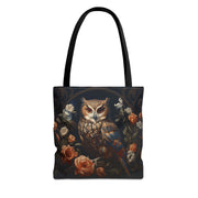 Elegant Floral Owl Tote Bag, Eco-Friendly Canvas for Everyday Use